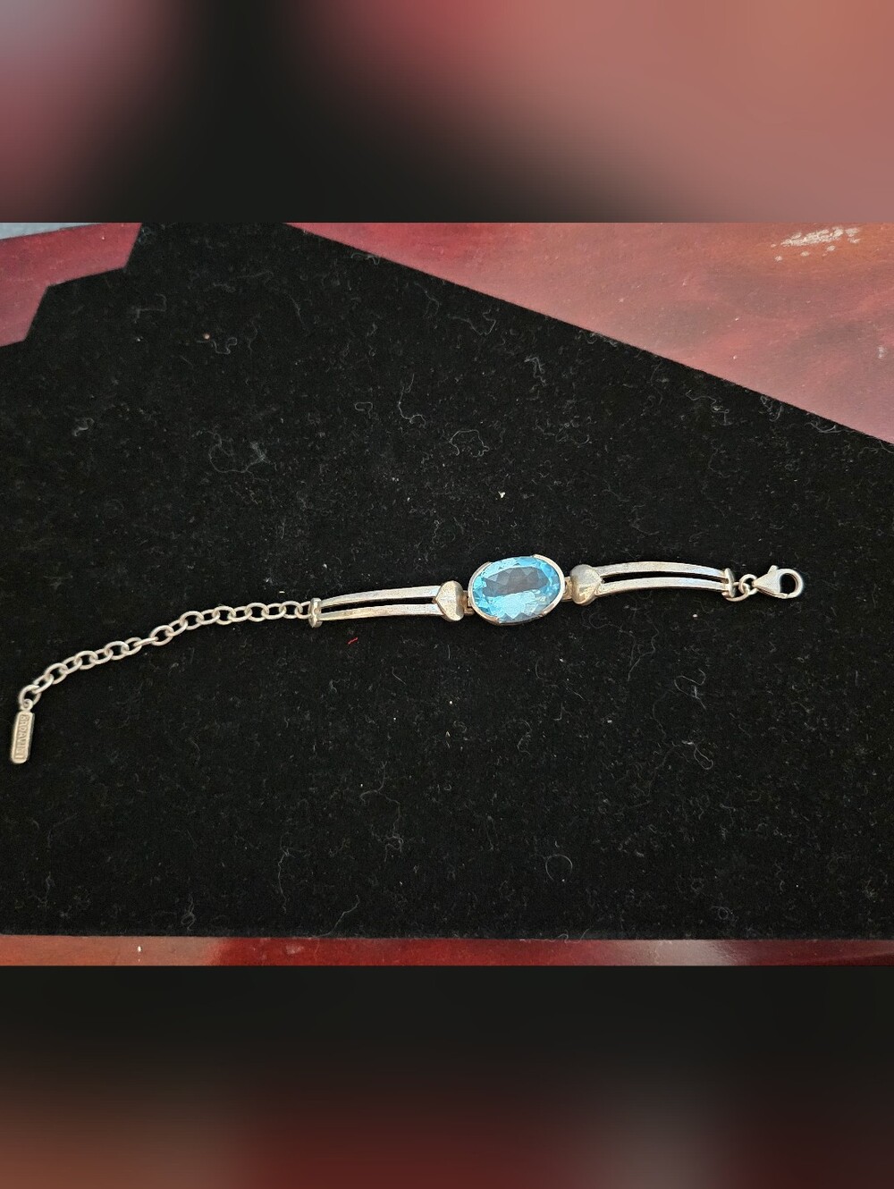 Silver Blue Gemstone Bracelet - Elegant Women's Jewelry